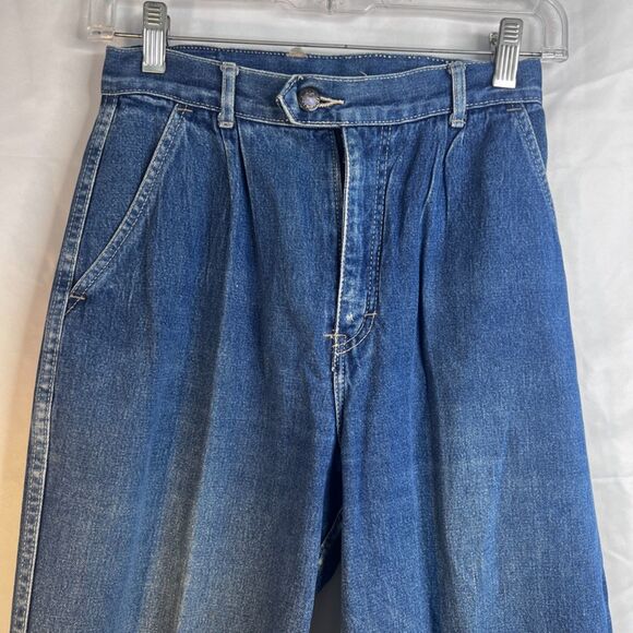 212 Exchange Retro Y2K Denim Jeans Pleated Waist High Rise 80s 90s Size 0 VTG - Picture 3 of 13